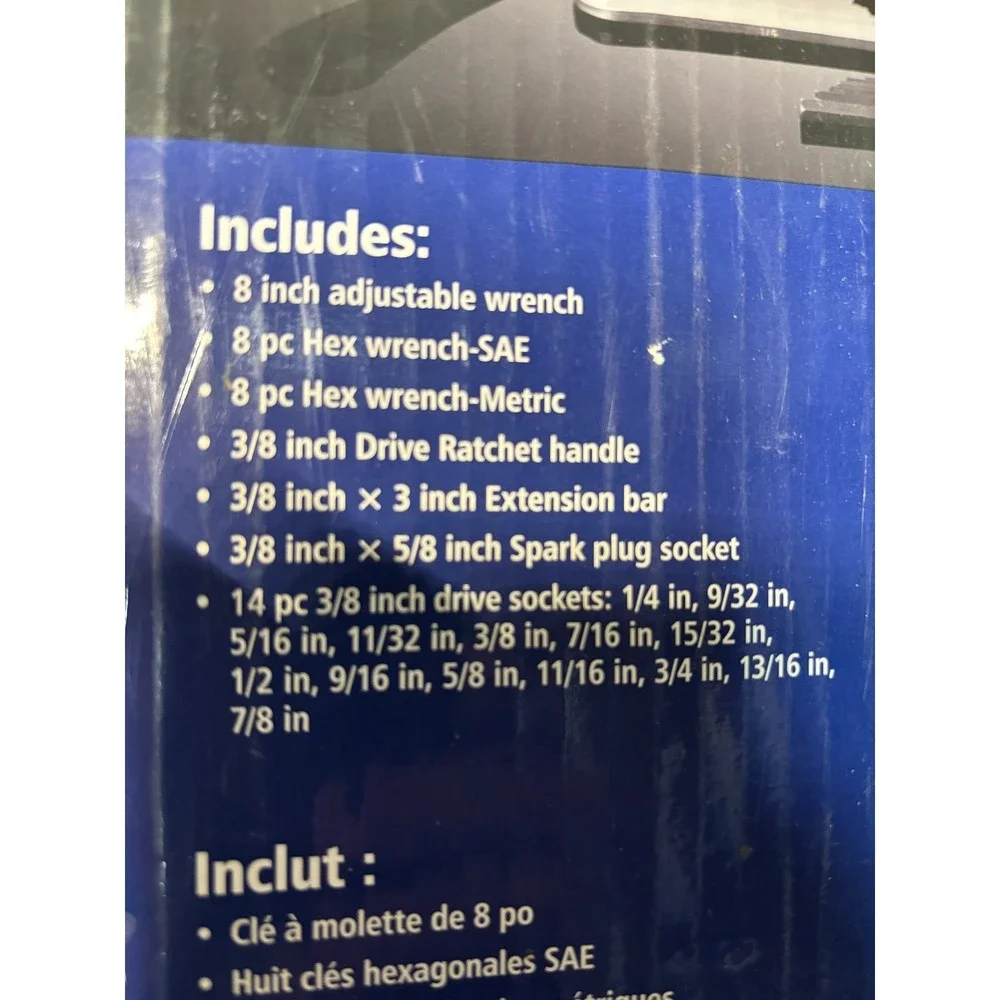 NIB Kobalt 34 PC Mechanical Tool Set Socket Wrench Allen Set